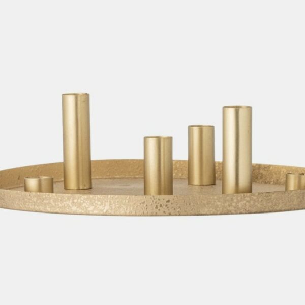 centre de table porte bougies aimantées de couleur doré pour un moment festif