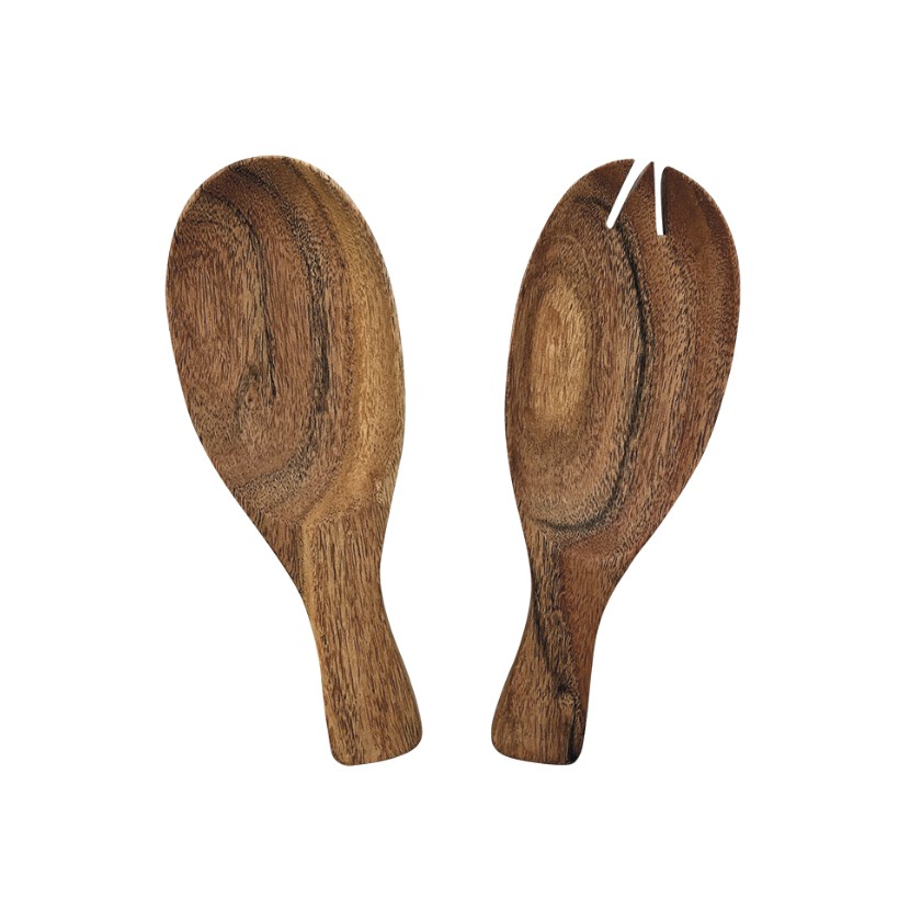 couvert a salade en bois d'accacia