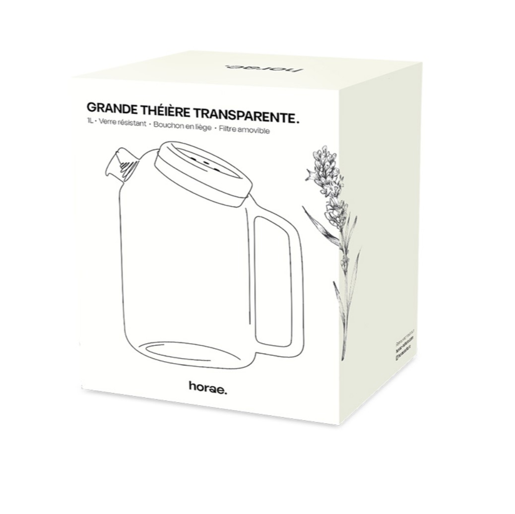 GRANDE THEIERE EN VERRE TRANSPARENT 1L – HORAE – Image 4