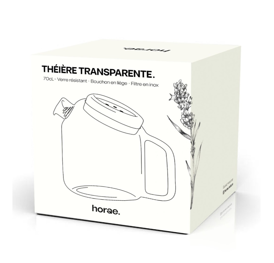 EMBALLAGE théière en verre HORAE 700 ML