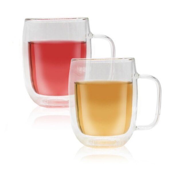 Tasses en verre double paroi transparente lot de 2 Horae vendu en coffret