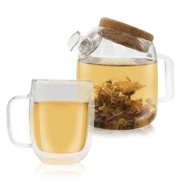 kit Tasse et théière en verre transparent Horae